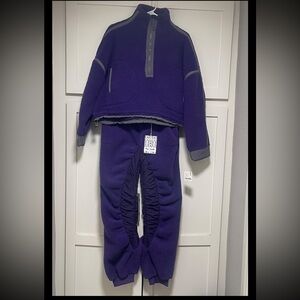 NWT Free people Mountain high half zip fleece jacket and pants dark amethyst XS